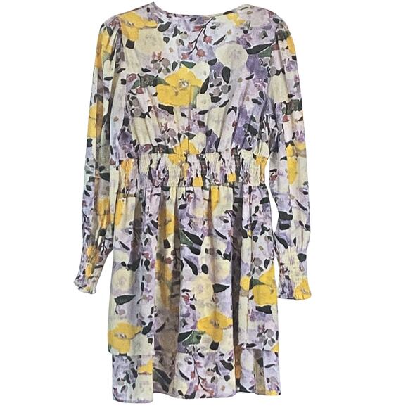 Long Sleeve Floral Ruffle Mini Dress - Picture 2 of 2